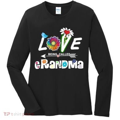 I Love Being Called Grandma Floral Women's Long Sleeve Shirt