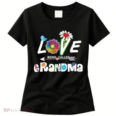 I Love Being Called Grandma Floral Women's T-Shirt