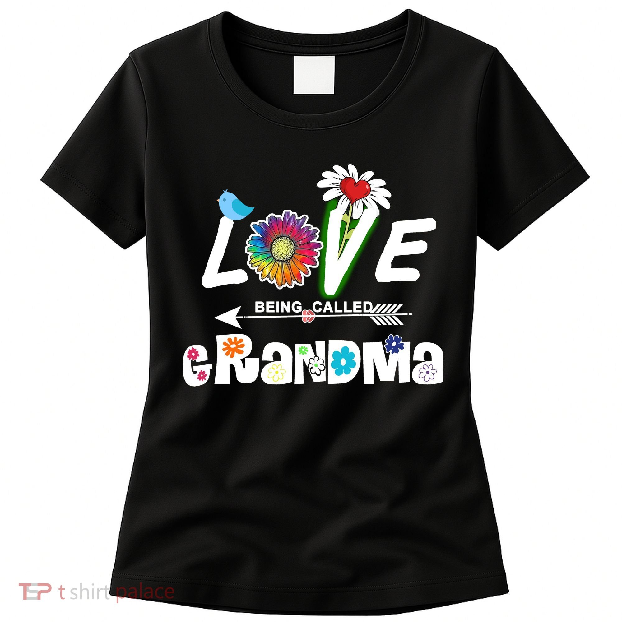 I Love Being Called Grandma Floral Women's T-Shirt