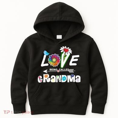 I Love Being Called Grandma Floral Kids Hoodie