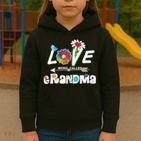 I Love Being Called Grandma Floral Kids Hoodie thumb 3