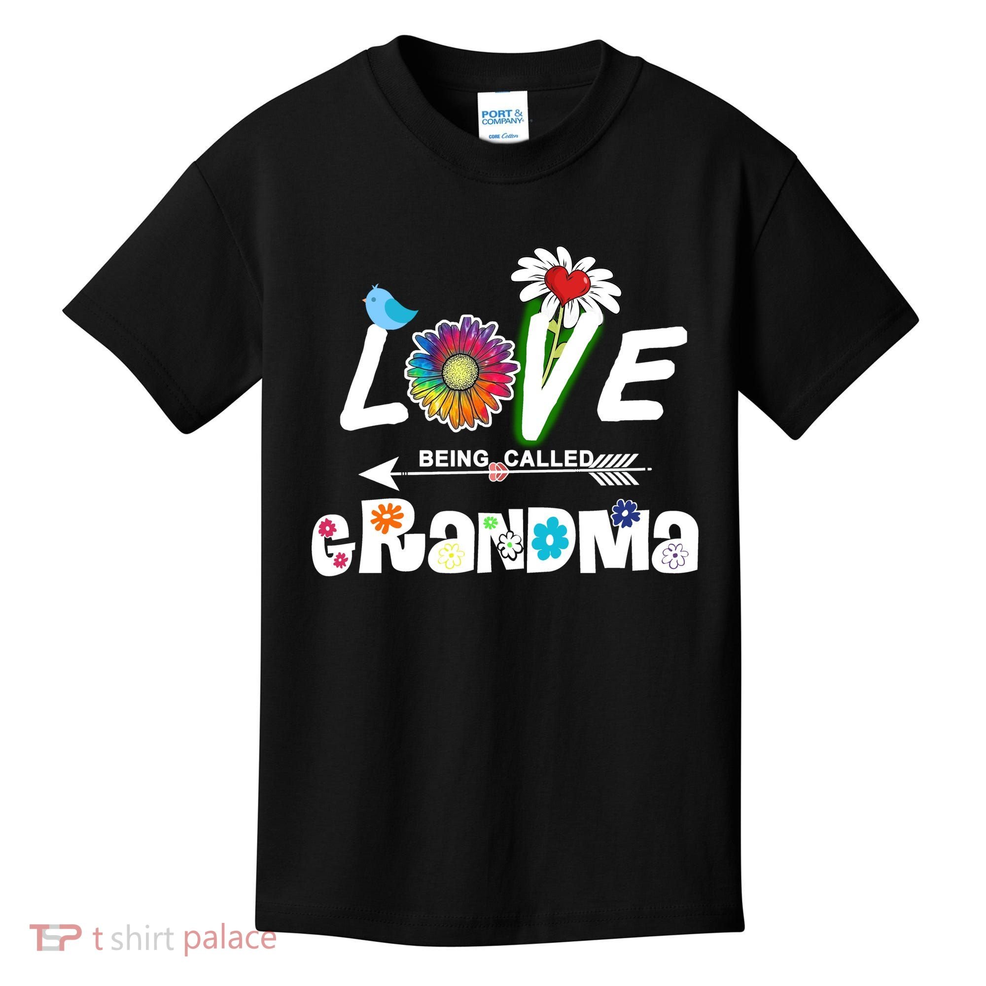 I Love Being Called Grandma Floral Kids T-Shirt