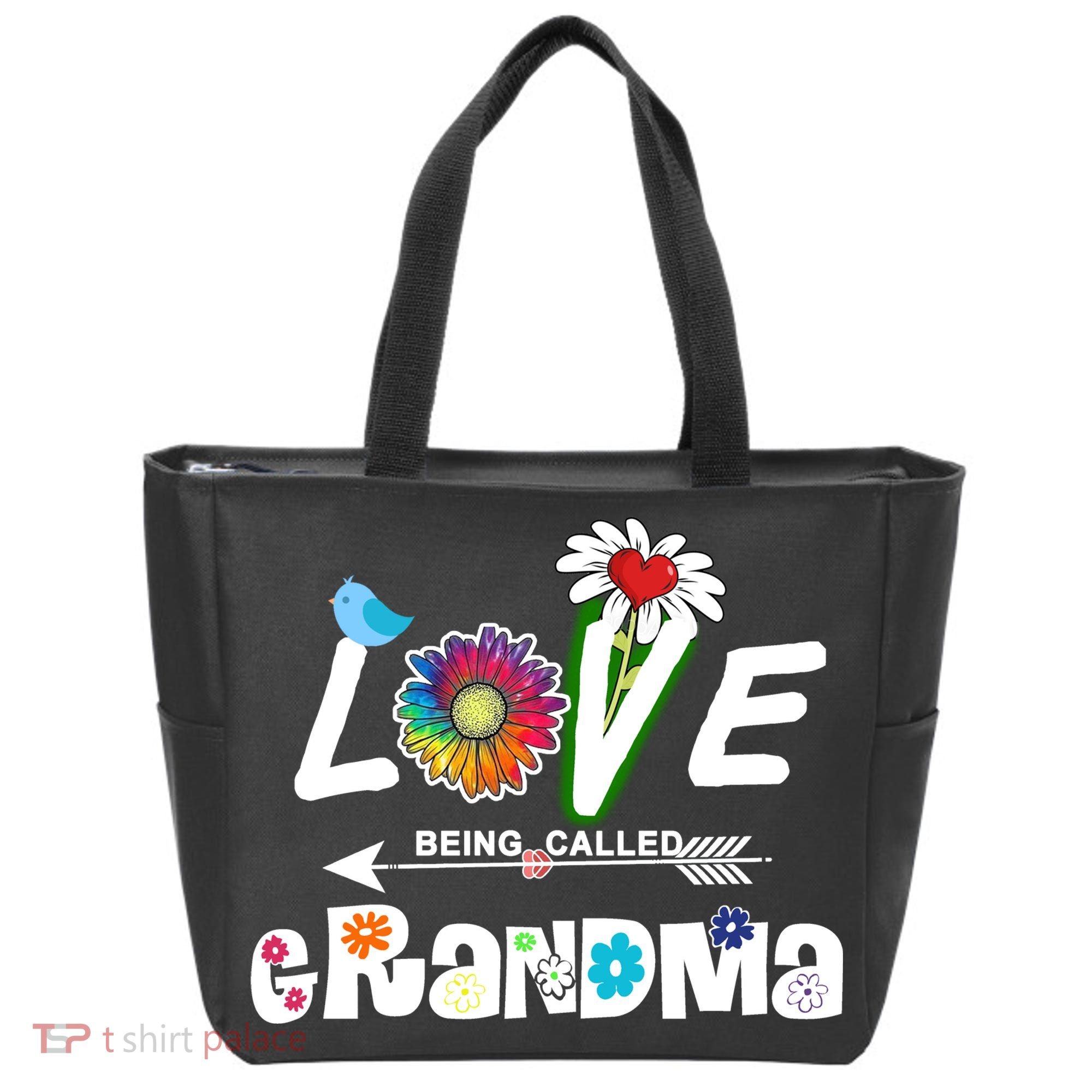 I Love Being Called Grandma Floral Tote Bag