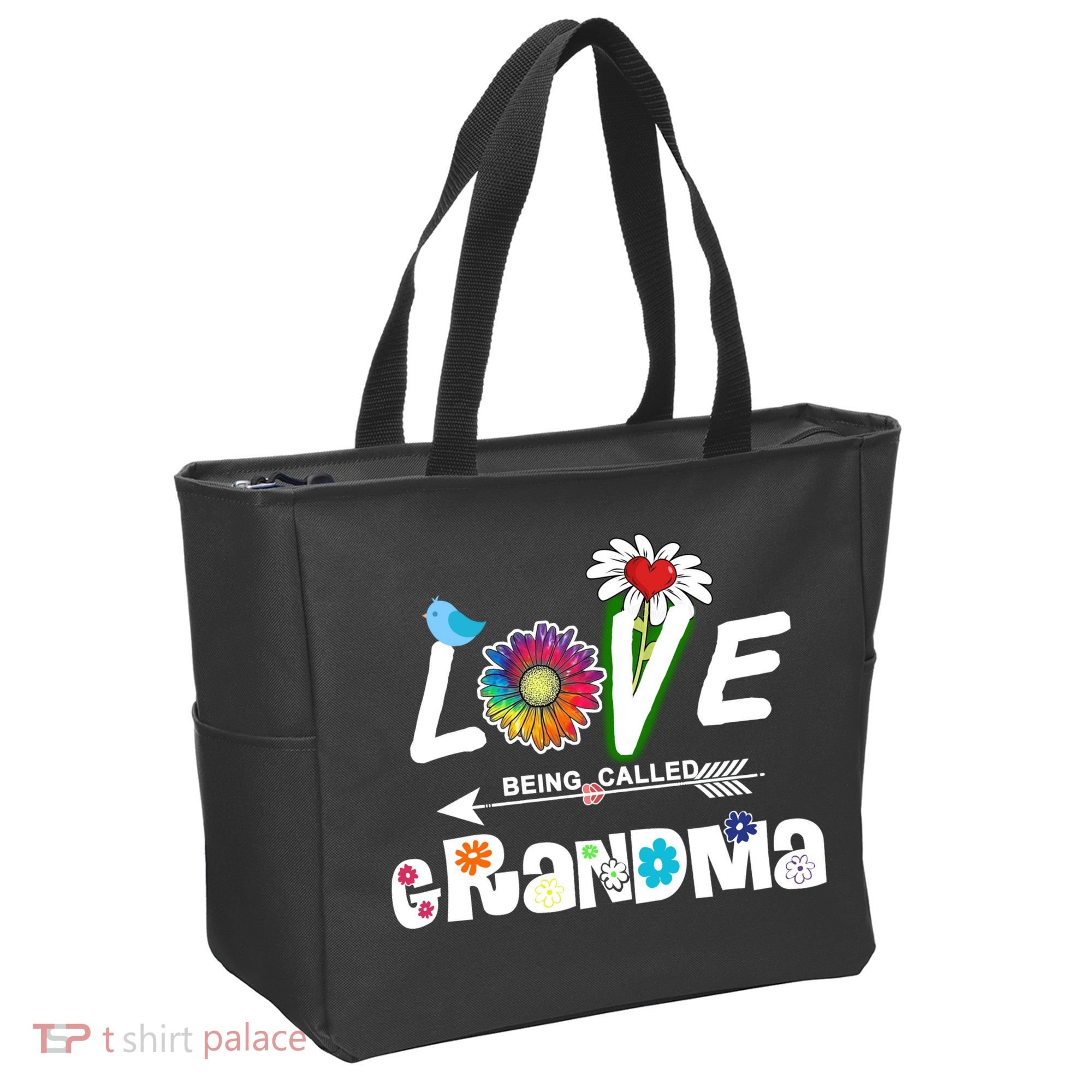 I Love Being Called Grandma Floral Tote Bag