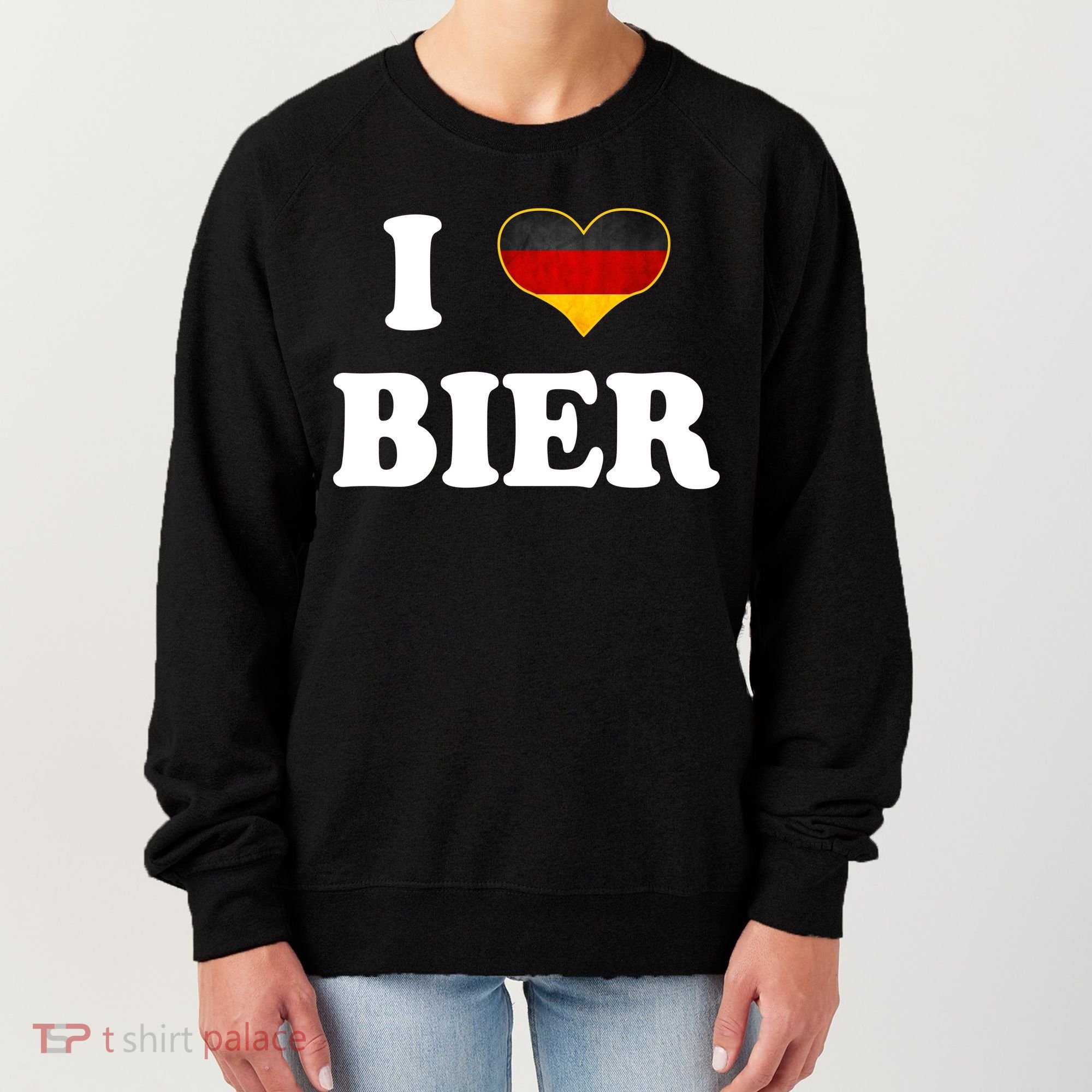 I Love Bier Octoberfest Beer Drinking Germany Flag Women's Sweatshirt