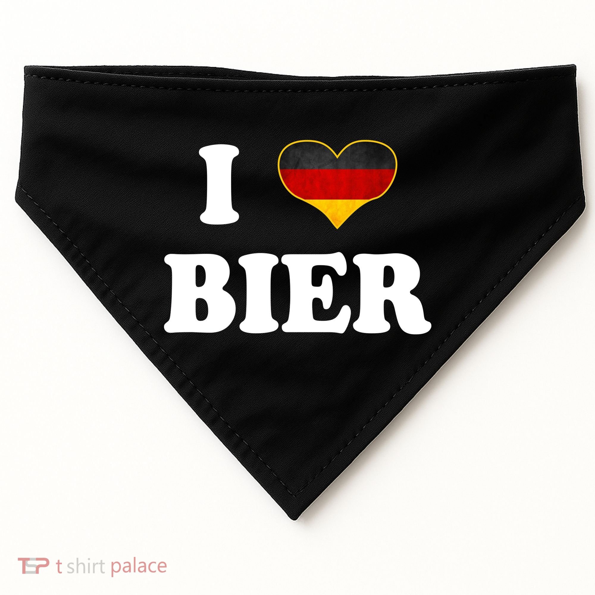 I Love Bier Octoberfest Beer Drinking Germany Flag USA-Made Doggie Bandana