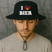 I Love Bier Octoberfest Beer Drinking Germany Flag Bucket Hat thumb 2