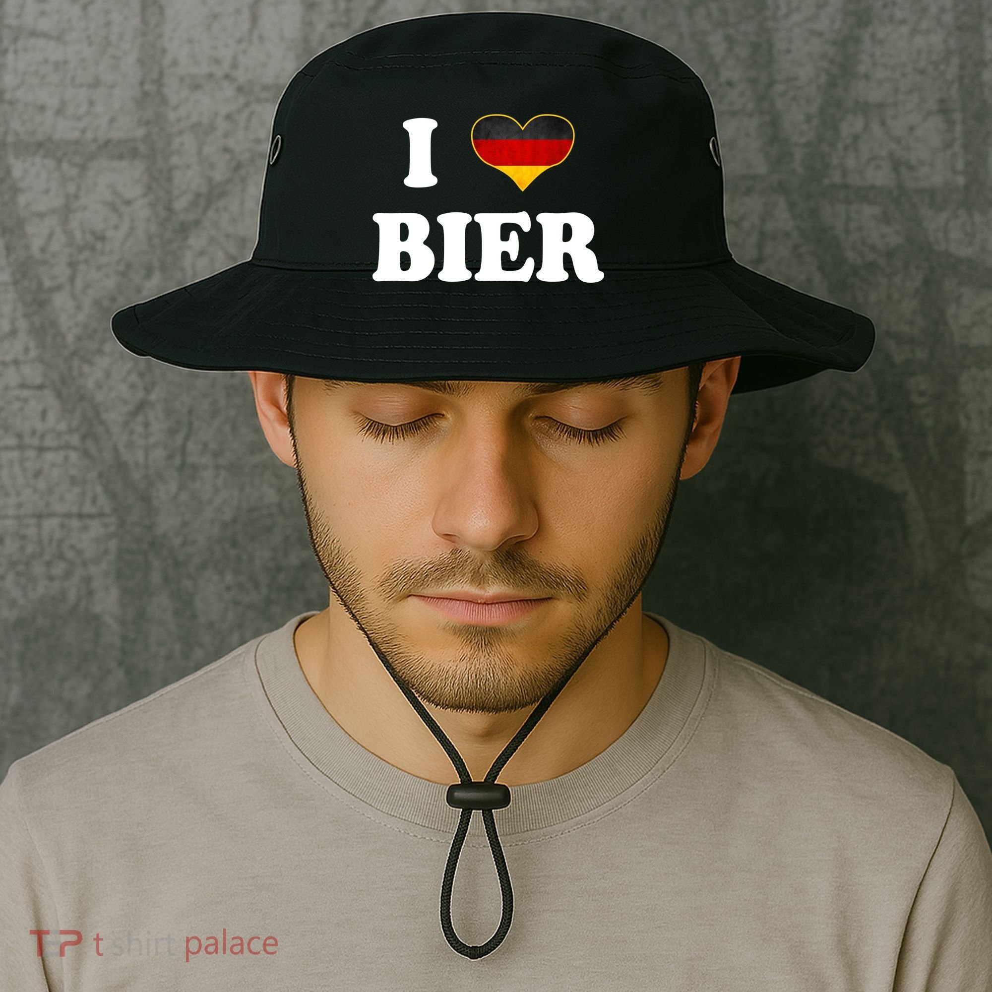 I Love Bier Octoberfest Beer Drinking Germany Flag Bucket Hat