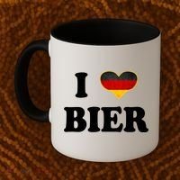 I Love Bier Octoberfest Beer Drinking Germany Flag Coffee Mug thumb 2