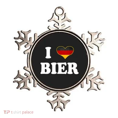 I Love Bier Octoberfest Beer Drinking Germany Flag Ornament