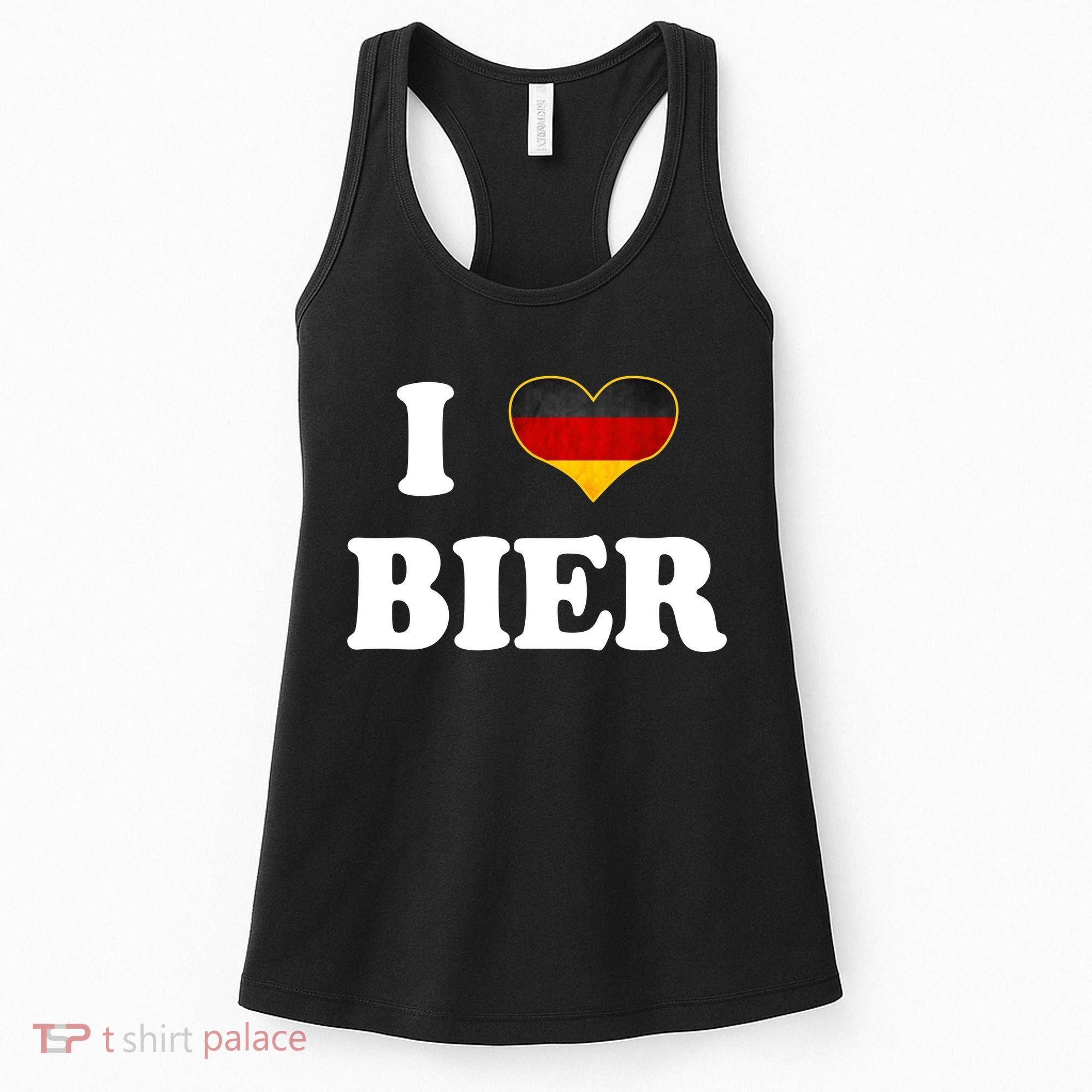 I Love Bier Octoberfest Beer Drinking Germany Flag Women's Tank Top