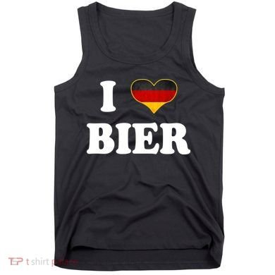 I Love Bier Octoberfest Beer Drinking Germany Flag Tank Top