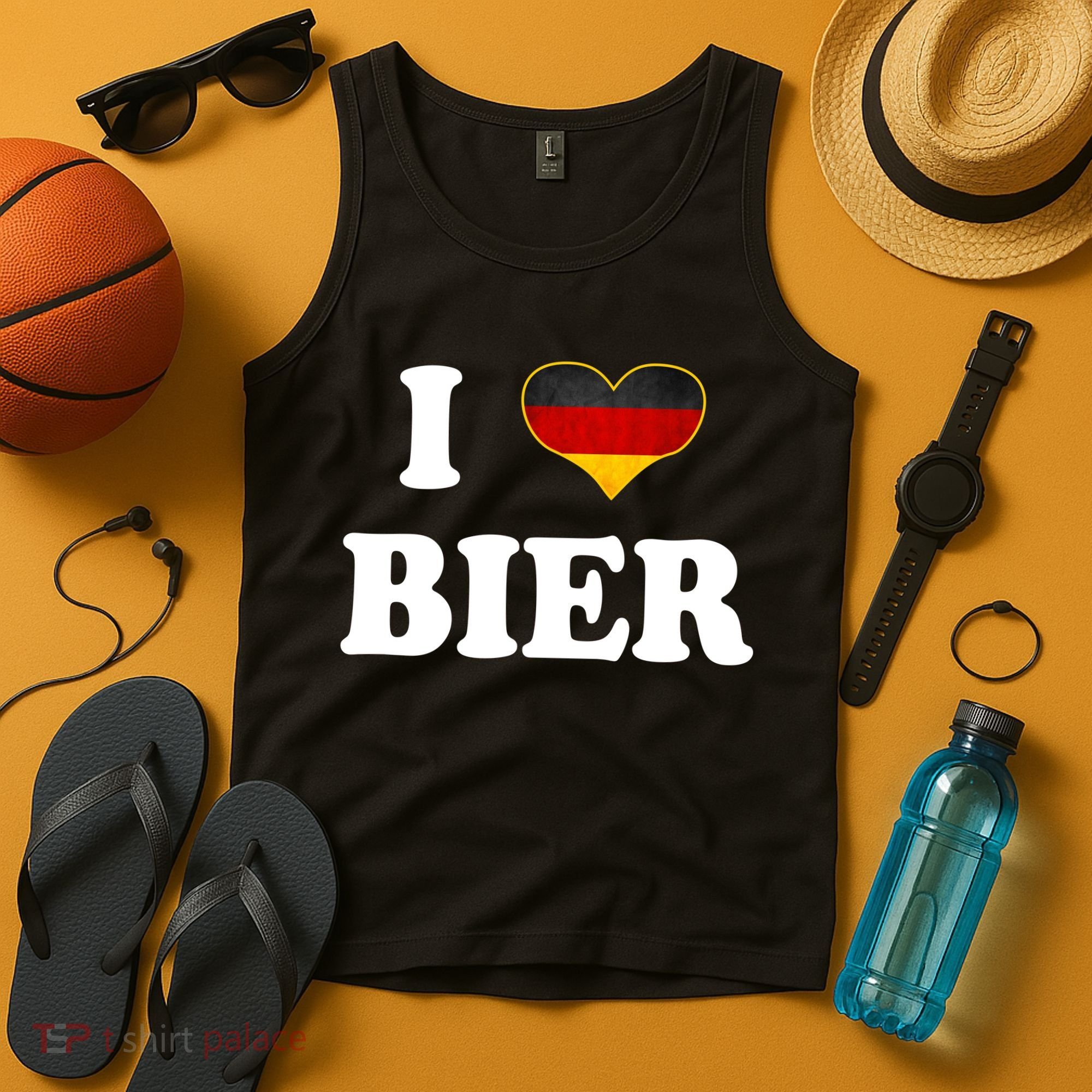 I Love Bier Octoberfest Beer Drinking Germany Flag Tank Top
