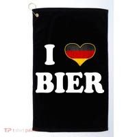 I Love Bier Octoberfest Beer Drinking Germany Flag Golf Towel thumb 0