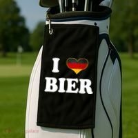I Love Bier Octoberfest Beer Drinking Germany Flag Golf Towel thumb 2