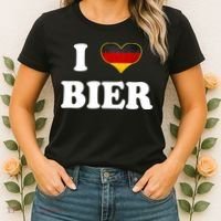 I Love Bier Octoberfest Beer Drinking Germany Flag Women's T-Shirt thumb 2