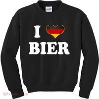 I Love Bier Octoberfest Beer Drinking Germany Flag Kids Sweatshirt thumb 0
