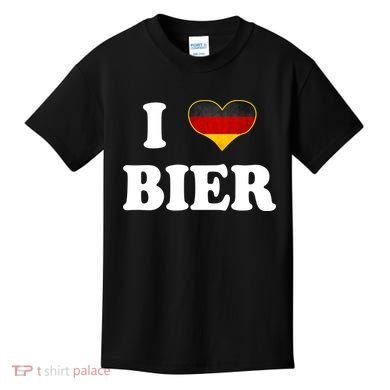 I Love Bier Octoberfest Beer Drinking Germany Flag Kids T-Shirt