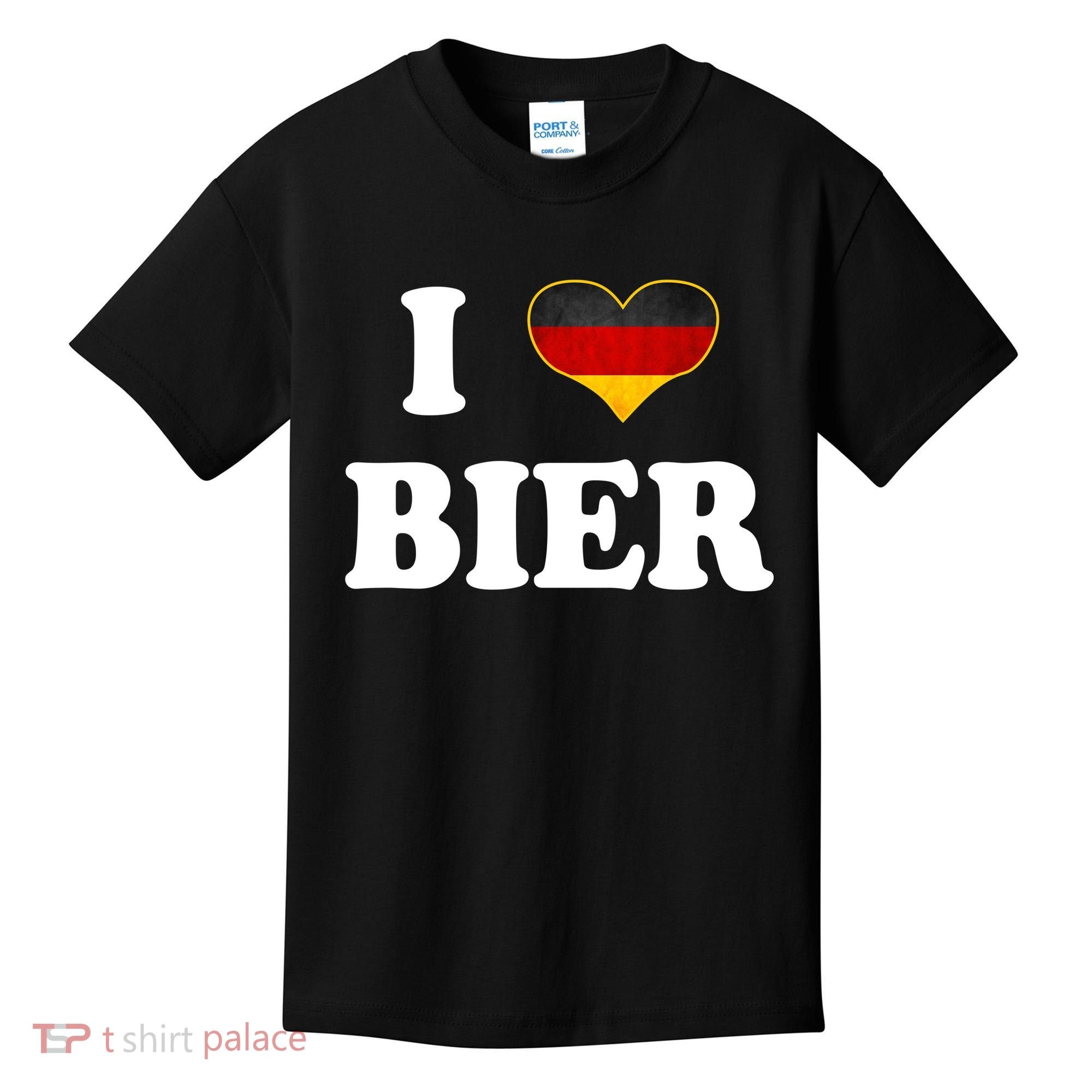I Love Bier Octoberfest Beer Drinking Germany Flag Kids T-Shirt
