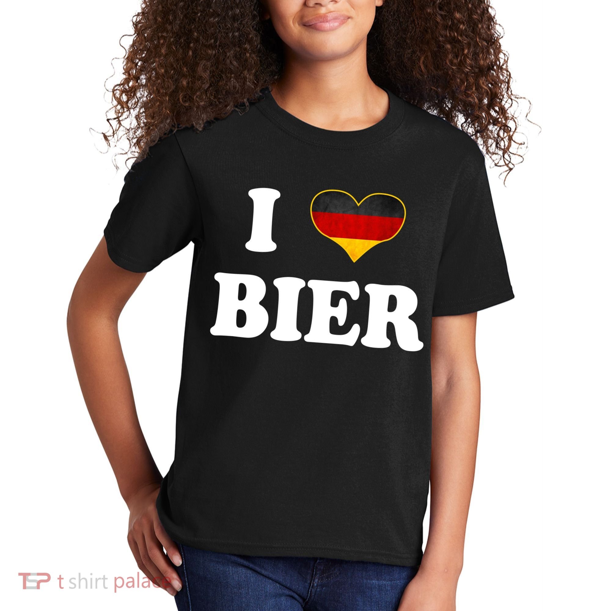 I Love Bier Octoberfest Beer Drinking Germany Flag Kids T-Shirt