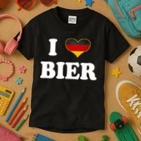 I Love Bier Octoberfest Beer Drinking Germany Flag Kids T-Shirt thumb 3