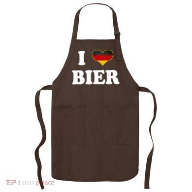 I Love Bier Octoberfest Beer Drinking Germany Flag Apron