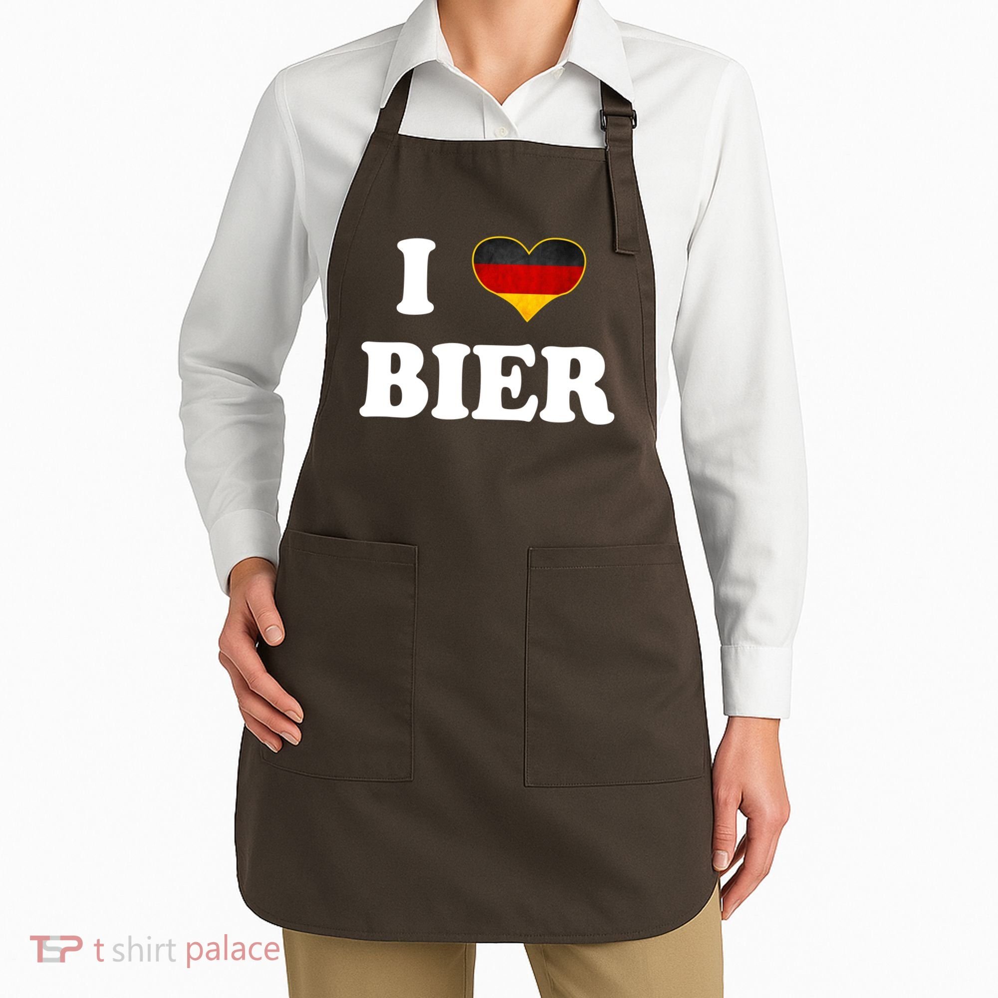 I Love Bier Octoberfest Beer Drinking Germany Flag Apron