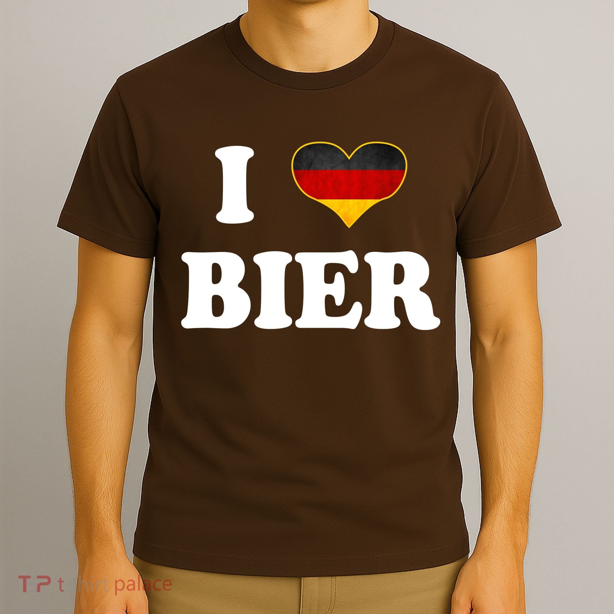 I Love Bier Octoberfest Beer Drinking Germany Flag T-Shirt