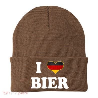 I Love Bier Octoberfest Beer Drinking Germany Flag Beanie