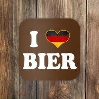I Love Bier Octoberfest Beer Drinking Germany Flag Coaster thumb 0