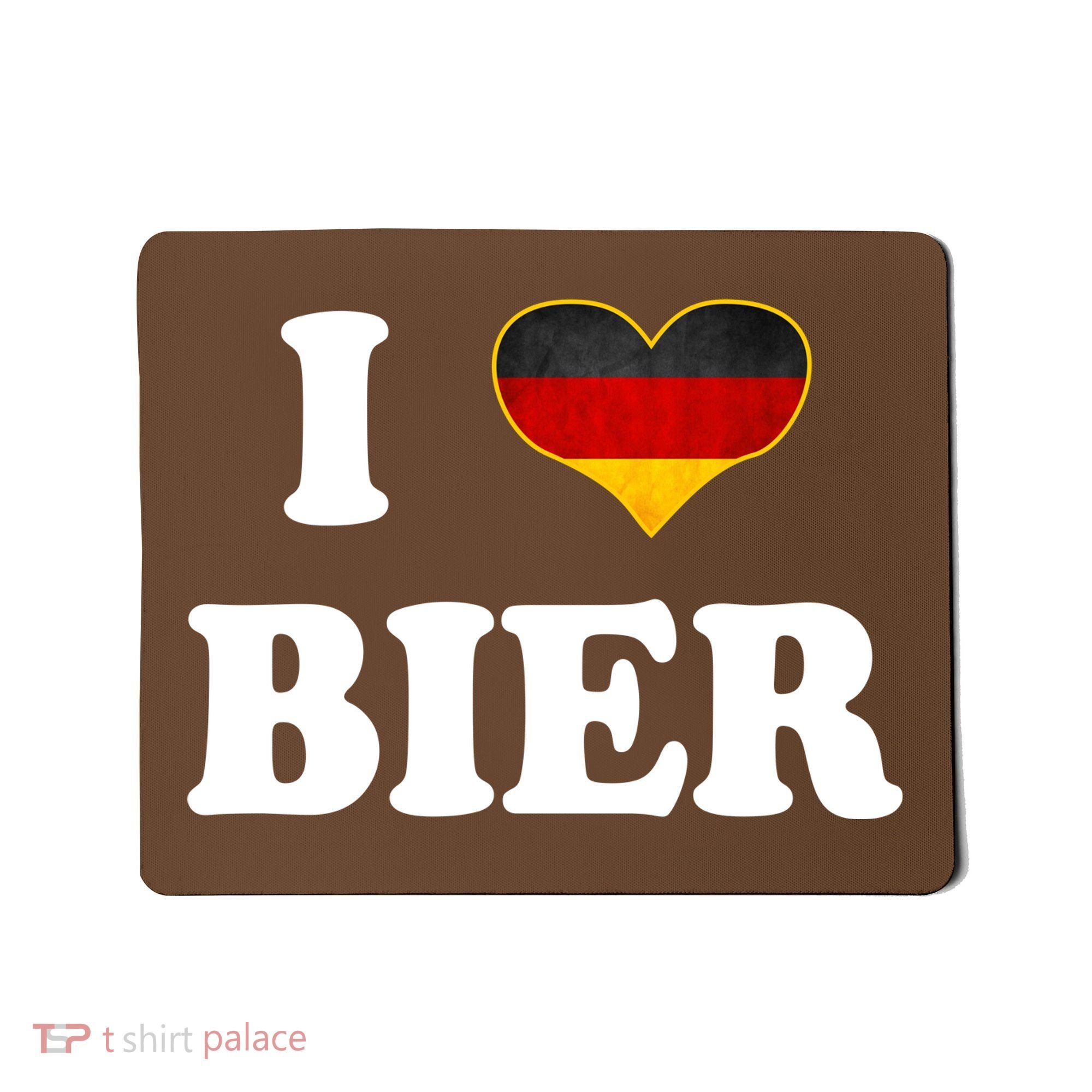 I Love Bier Octoberfest Beer Drinking Germany Flag Mousepad