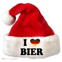 I Love Bier Octoberfest Beer Drinking Germany Flag Santa Hat thumb 0