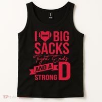 I Love Big Sacks Tight Ends And A Strong D Tank Top thumb 2