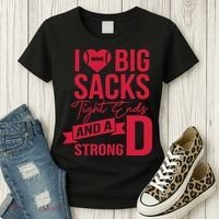 I Love Big Sacks Tight Ends And A Strong D Women's T-Shirt thumb 3