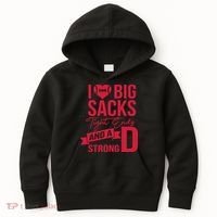 I Love Big Sacks Tight Ends And A Strong D Kids Hoodie thumb 0