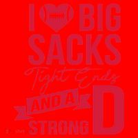 I Love Big Sacks Tight Ends And A Strong D Santa Hat thumb 1