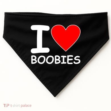I Love Boobies USA-Made Doggie Bandana