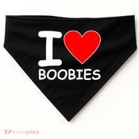 I Love Boobies USA-Made Doggie Bandana thumb 0