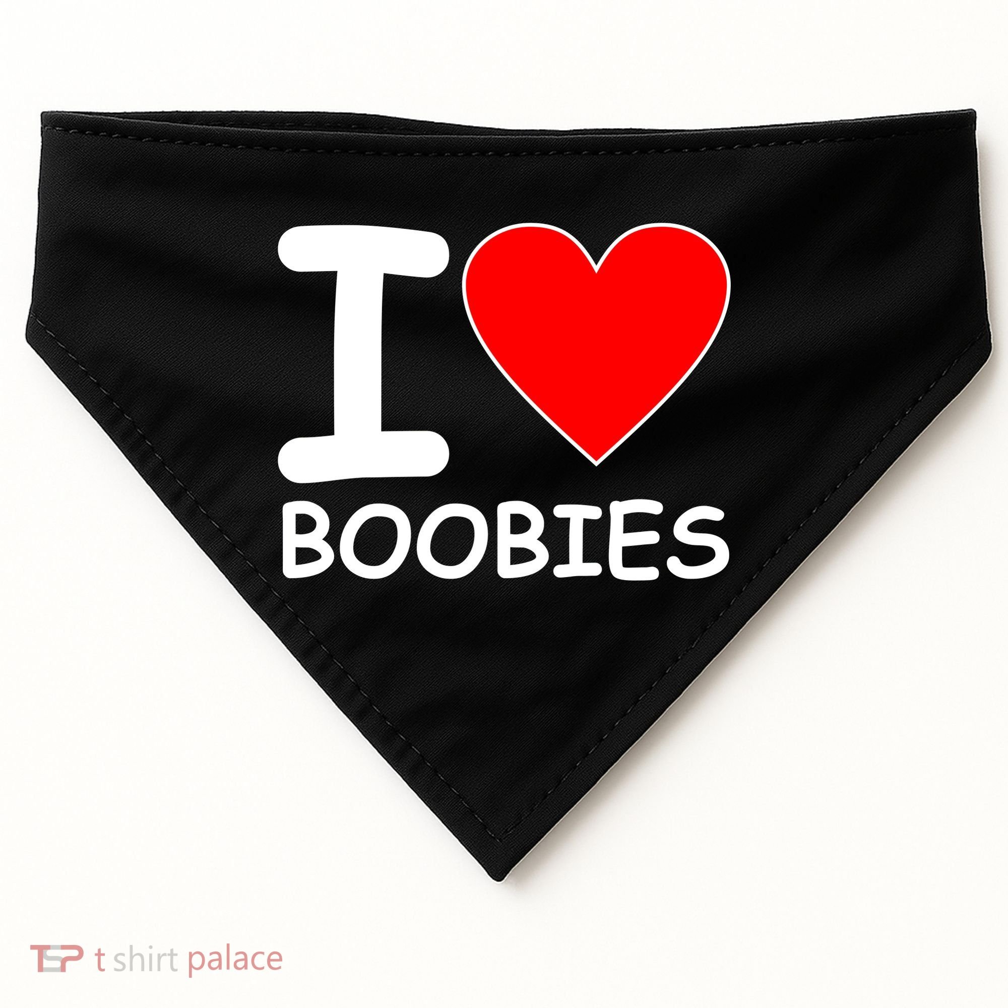 I Love Boobies USA-Made Doggie Bandana