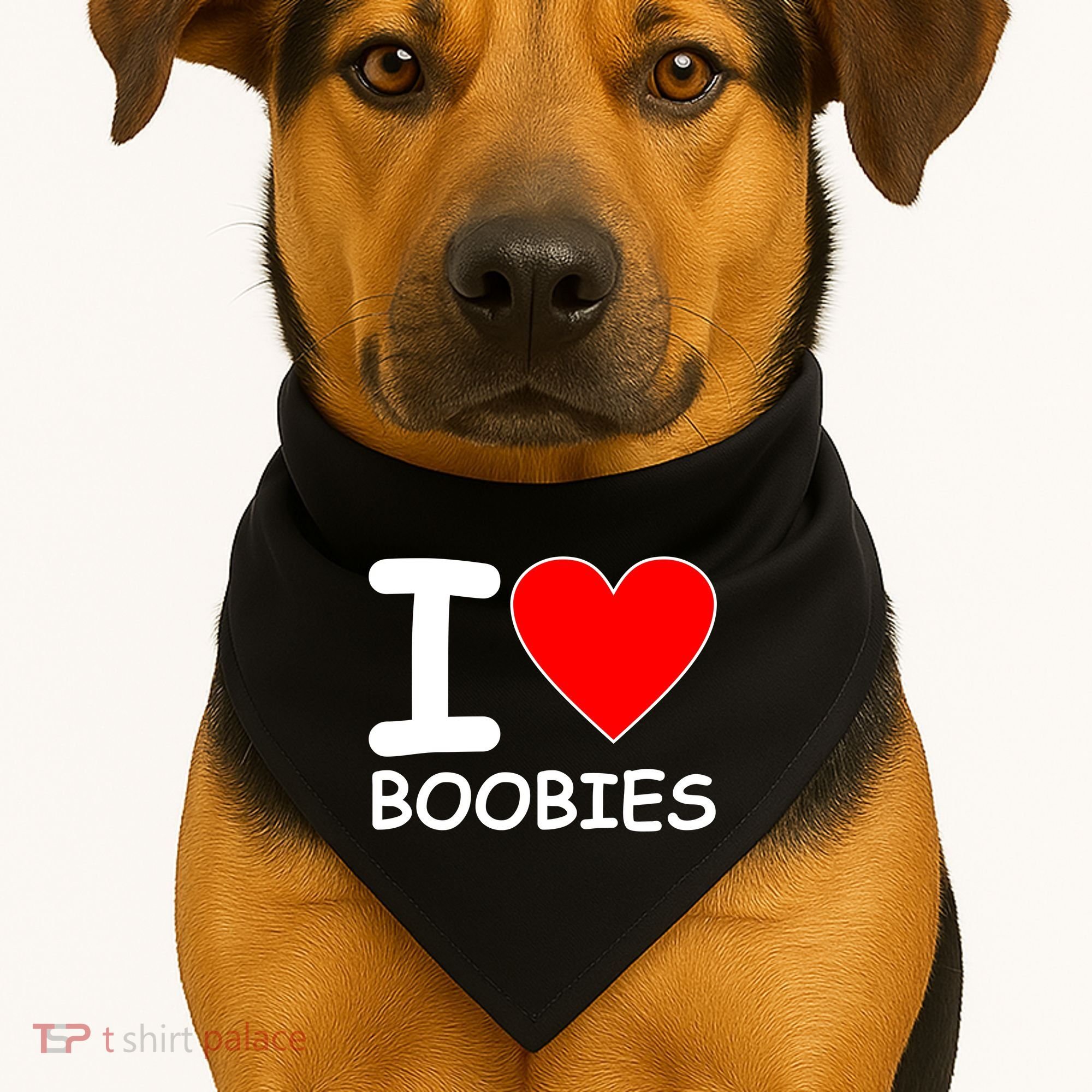 I Love Boobies USA-Made Doggie Bandana