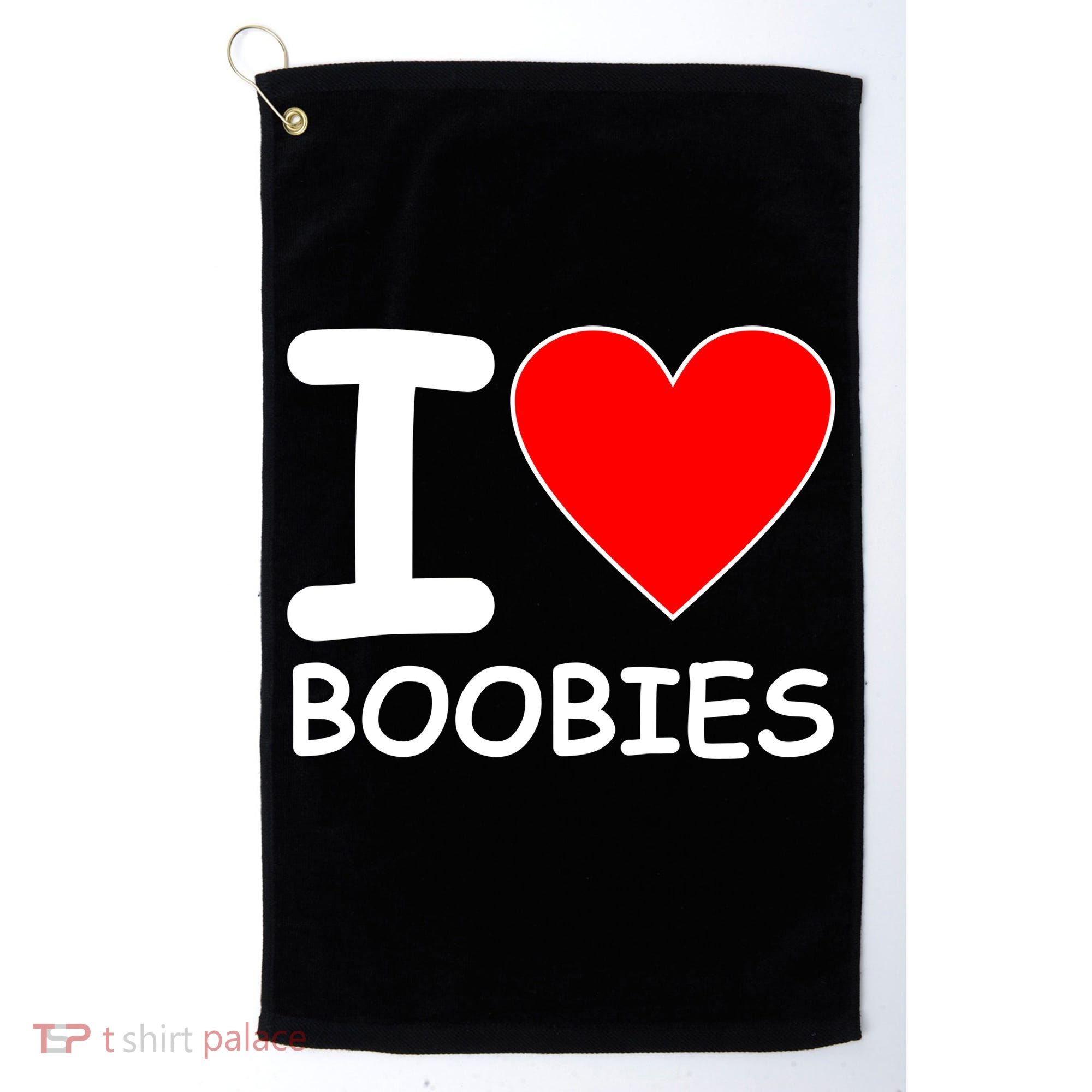 I Love Boobies Golf Towel