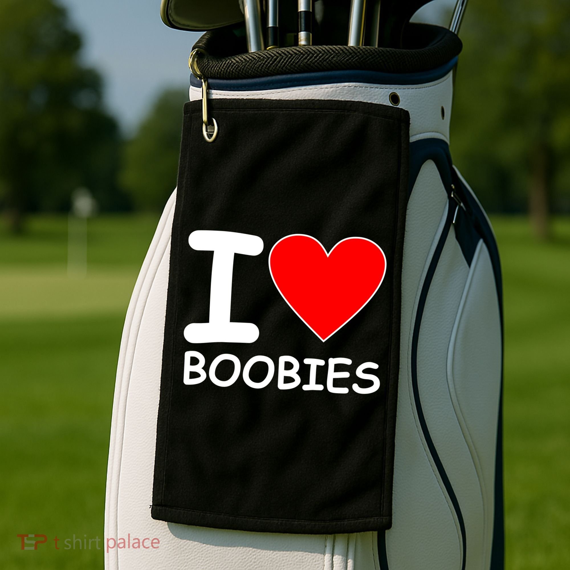 I Love Boobies Golf Towel