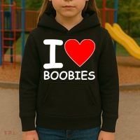 I Love Boobies Kids Hoodie thumb 3
