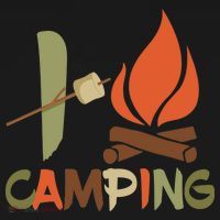 I Love Camping Campfire And S'more Button thumb 1