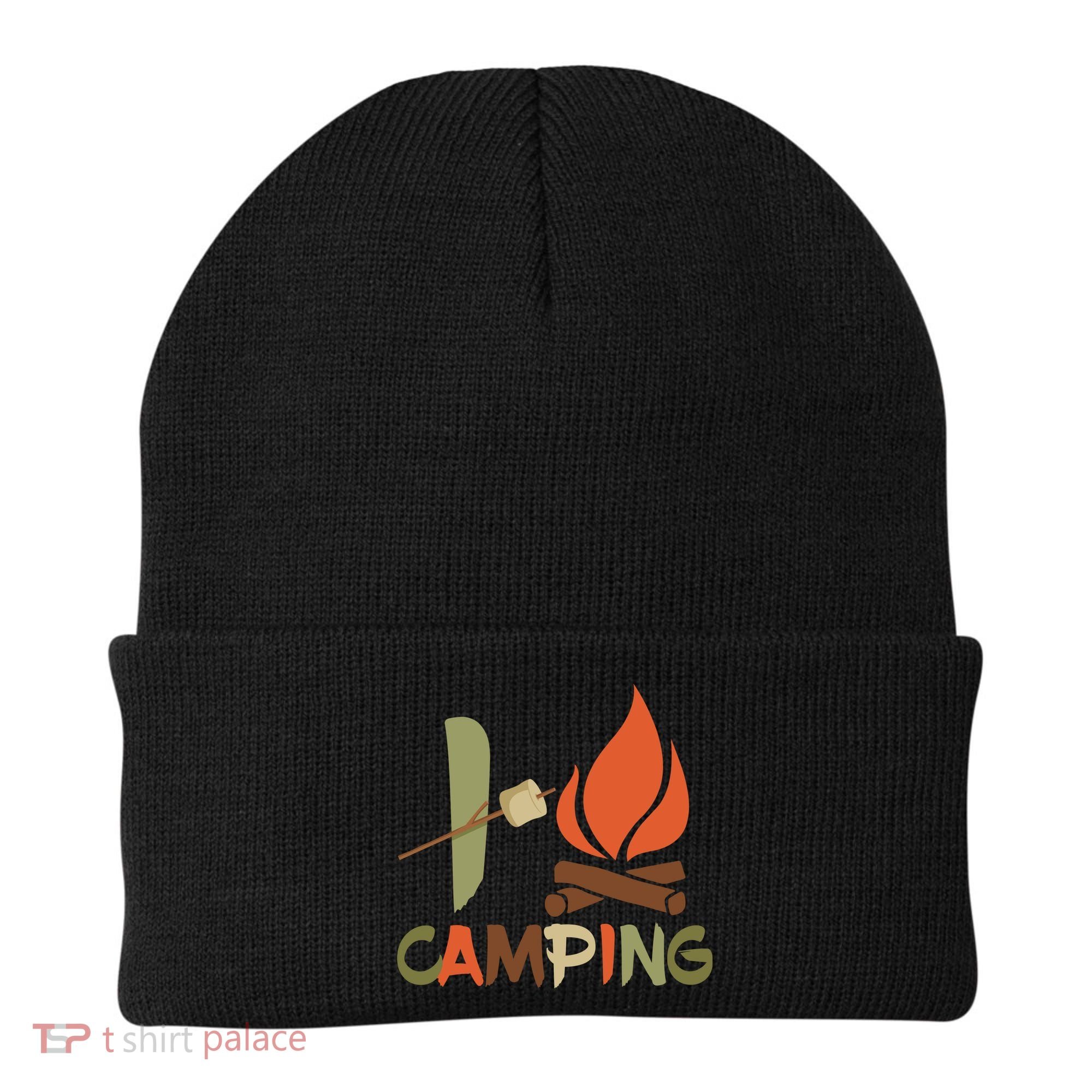 I Love Camping Campfire And S'more Beanie