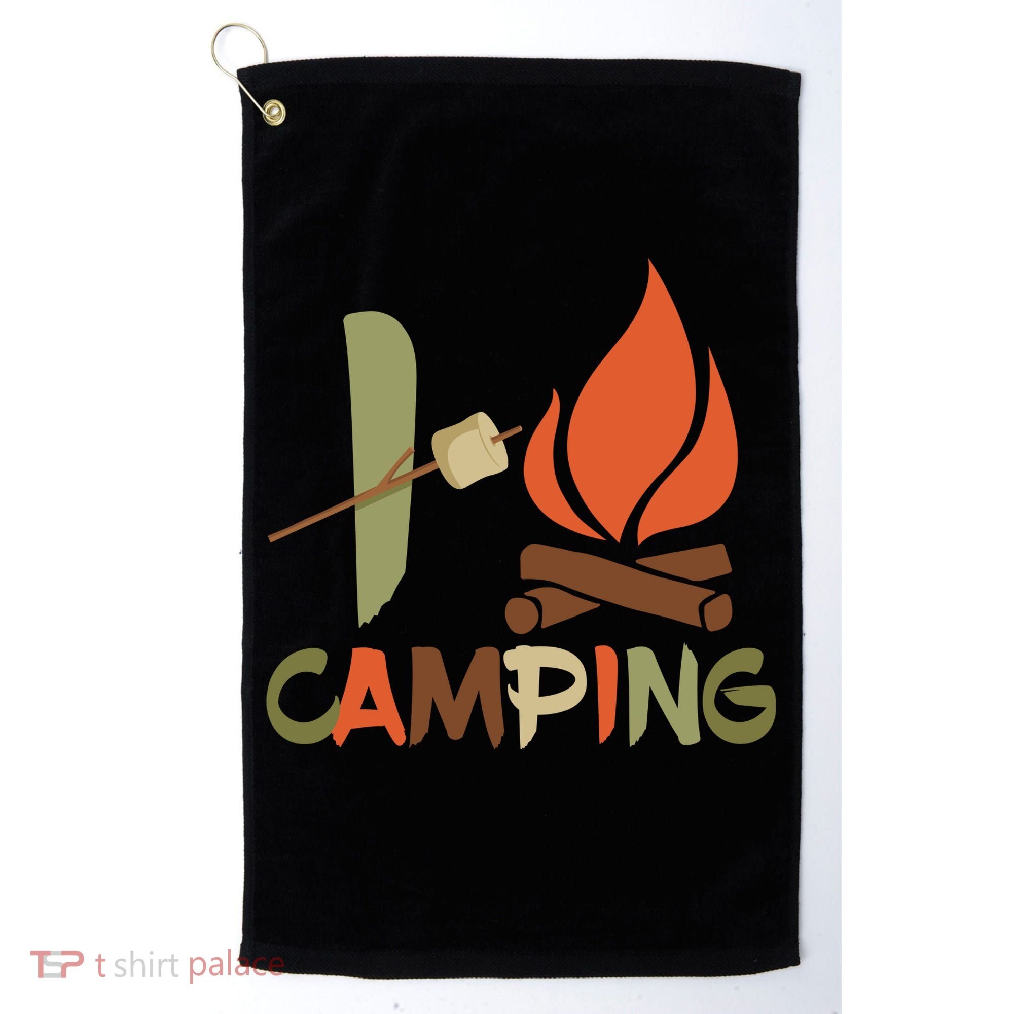 I Love Camping Campfire And S'more Golf Towel