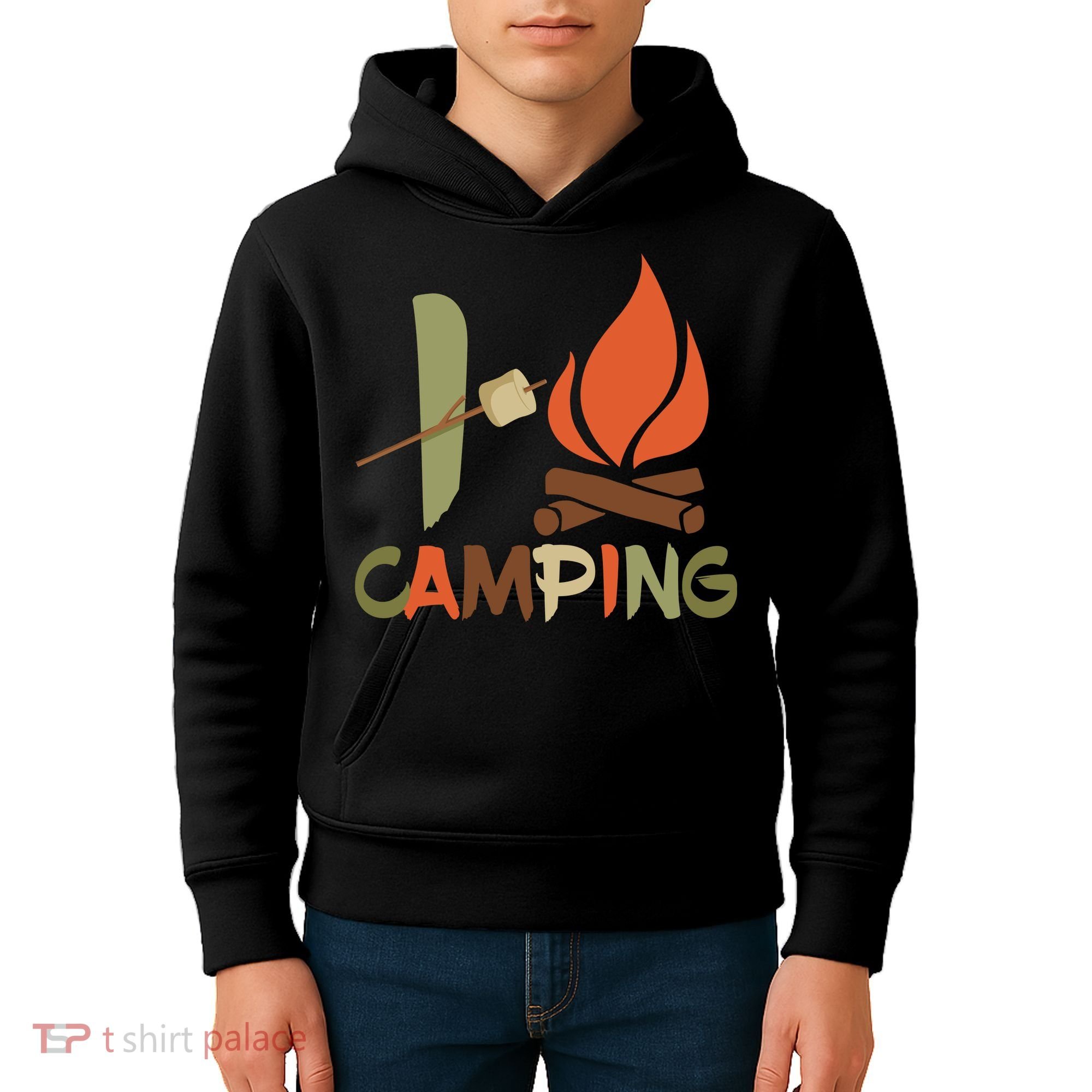 I Love Camping Campfire And S'more Kids Hoodie
