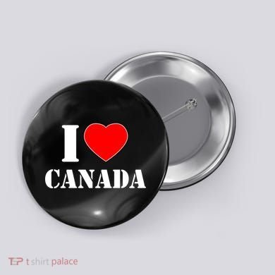 I Love Canada Button