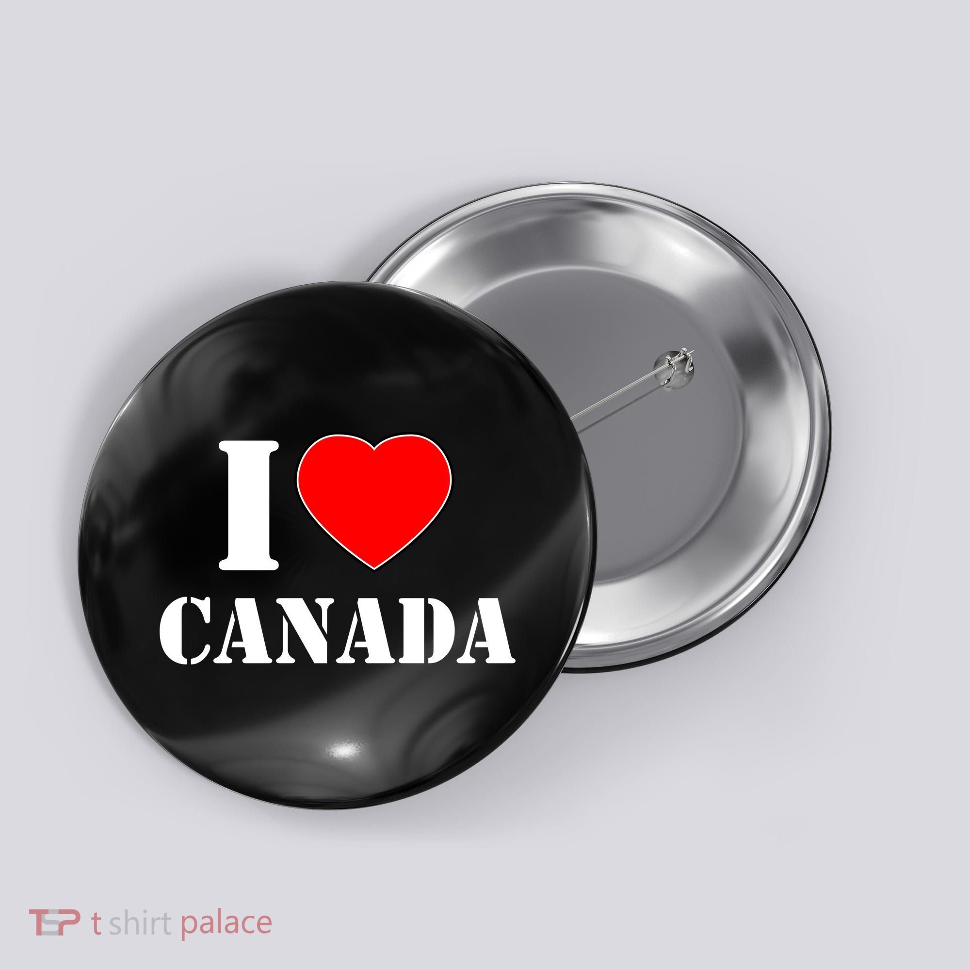 I Love Canada Button