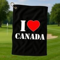 I Love Canada Golf Towel thumb 1